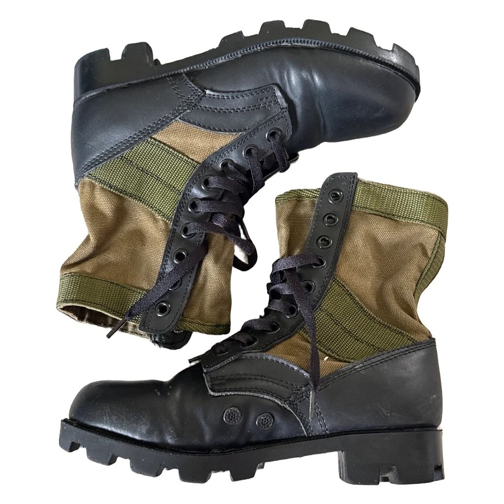 Rothco GI Type Jungle Boots Black Olive Drab Leather Canvas Tactical M/5 W/6.5